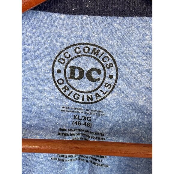 Justice League America DC Comics Men's XL Blue T-Shirt Ringer Tee - Picture 5 of 9